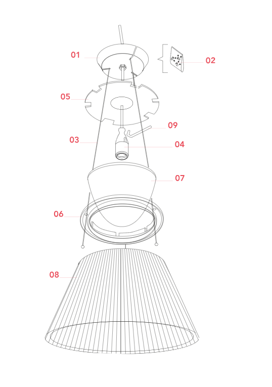Ersatzteil: Lampenhalterung für Flos Romeo Moon S2