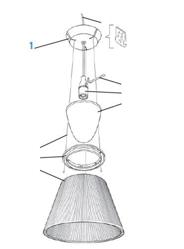 Ersatzteil: Deckenrosette für Flos Romeo Soft S2, weiß (mit Innenleben)