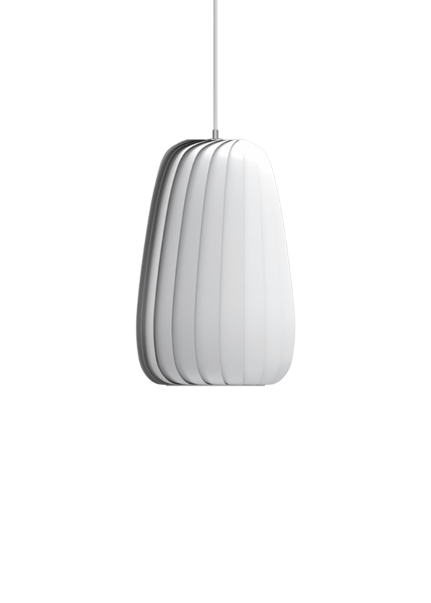 ST906 Pendelleuchte, Papier/Weiß, 25 x 42 cm