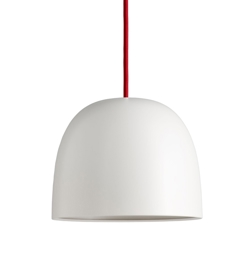 Super215 Pendelleuchte, opal/rote Leitung