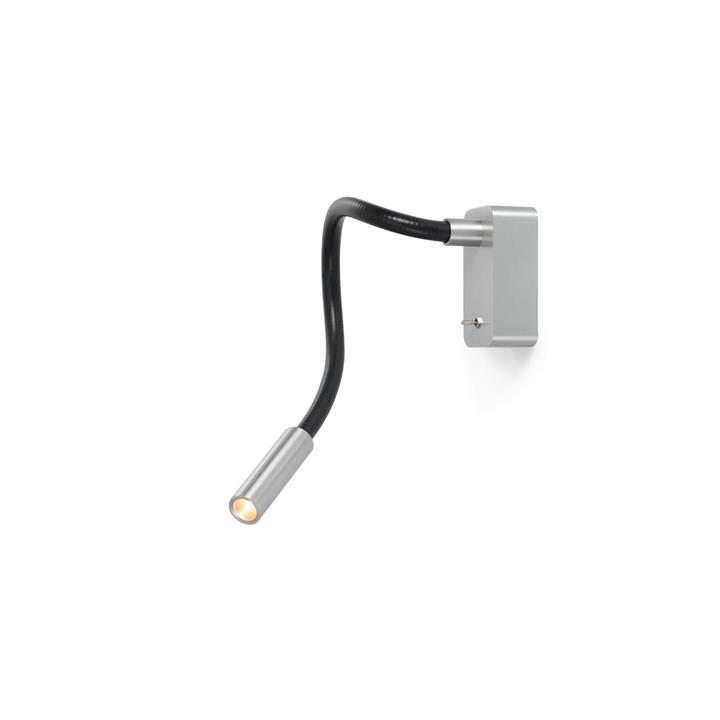 Scar-Led 1FDS Wandleuchte Aufbau, L400, alu/schwarz