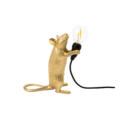 Seletti Mouse Tischlampe - Step Gold standing m/USB kabel