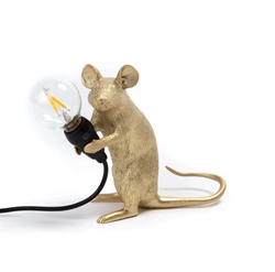 Seletti Mouse Tischleuchte - Mac Gold sitting m/USB kabel