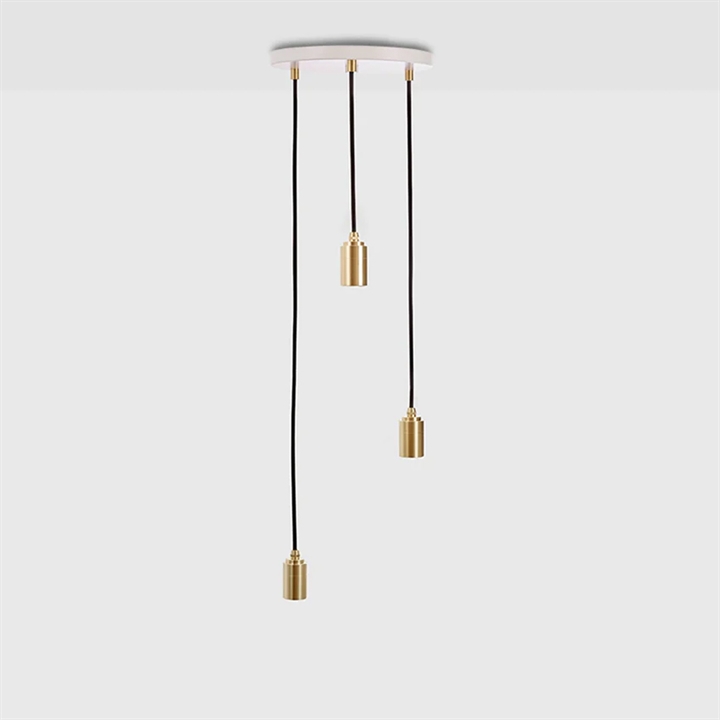 Tala Triple Pendelleuchte (Fassung), weiß/messing