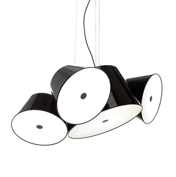 Tam Tam Mini 3 Pendelleuchte, schwarze Mittelschirm