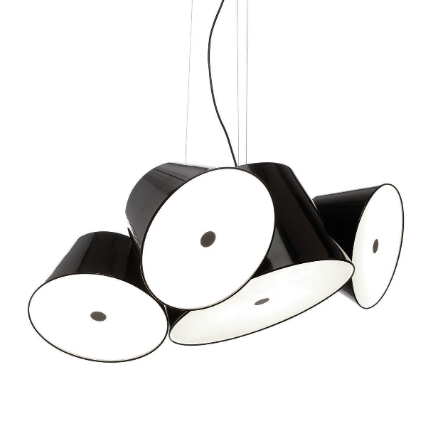 Tam Tam Mini 3 Pendelleuchte, schwarze Mittelschirm