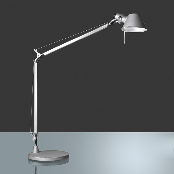 Tolomeo Midi Tischleuchte LED, alu mit Tischfuß (2700K)