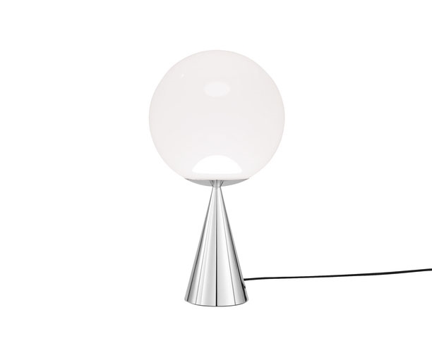 Globe Fat Tischleuchte, opal/silber