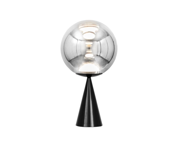 Globe Fat Tischlampe, silber/schwarz