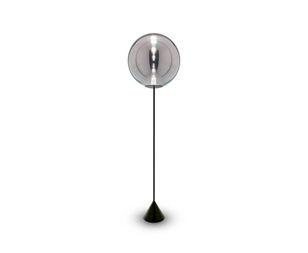 Globe Cone Slim Stehlampe, Silber