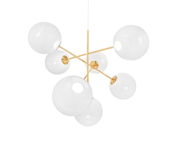 Globe Kronleuchter large, opal