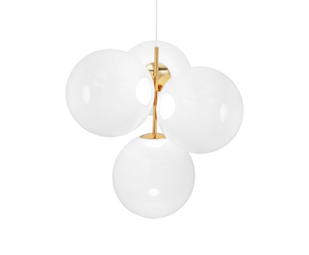 Globe Kronleuchter klein, opal