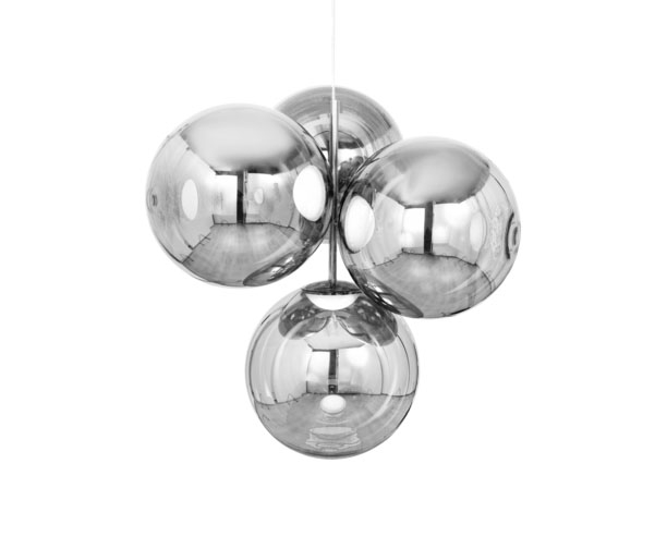 Globe Kronleuchter klein, silber