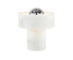 Stone Portable Tischleuchte / Batterielampe, weiß/silber