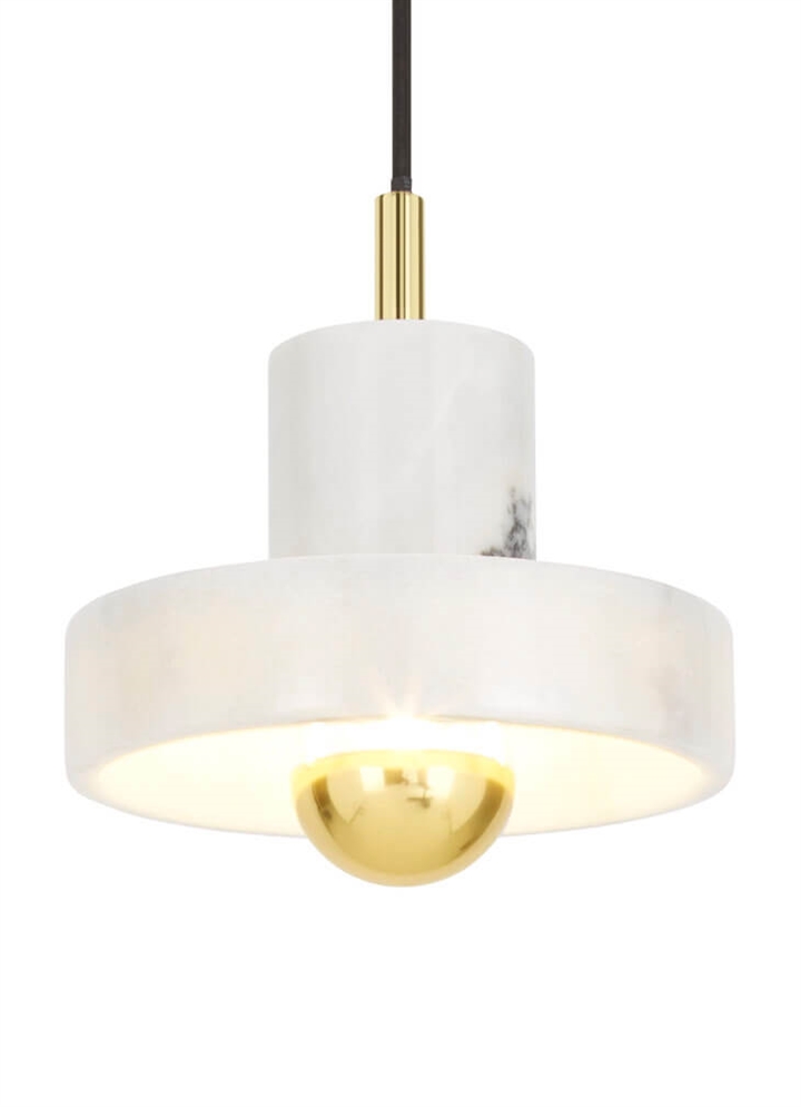 Stone Pendelleuchte, weiß/gold