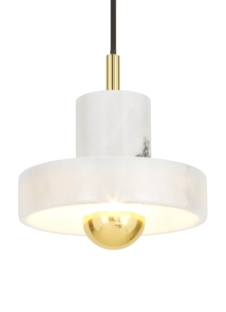Stone Pendelleuchte, weiß/gold