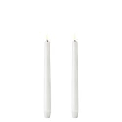 LED Stabkerzen, Nordic White, Smooth, 2er-Pack, 2,3x25 cm