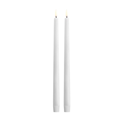 LED Stabkerzen, Nordic White, Smooth, 2er-Pack, 2,3x32 cm
