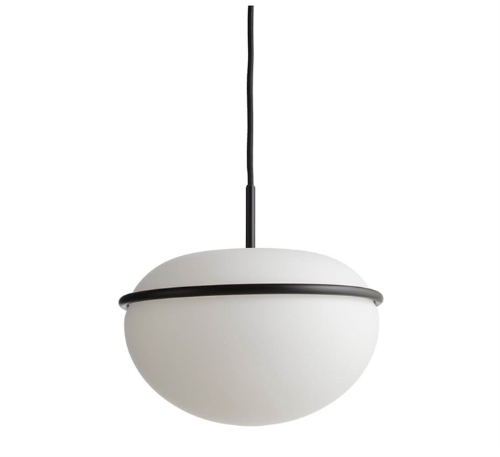 Pump Pendelleuchte, opal/schwarz