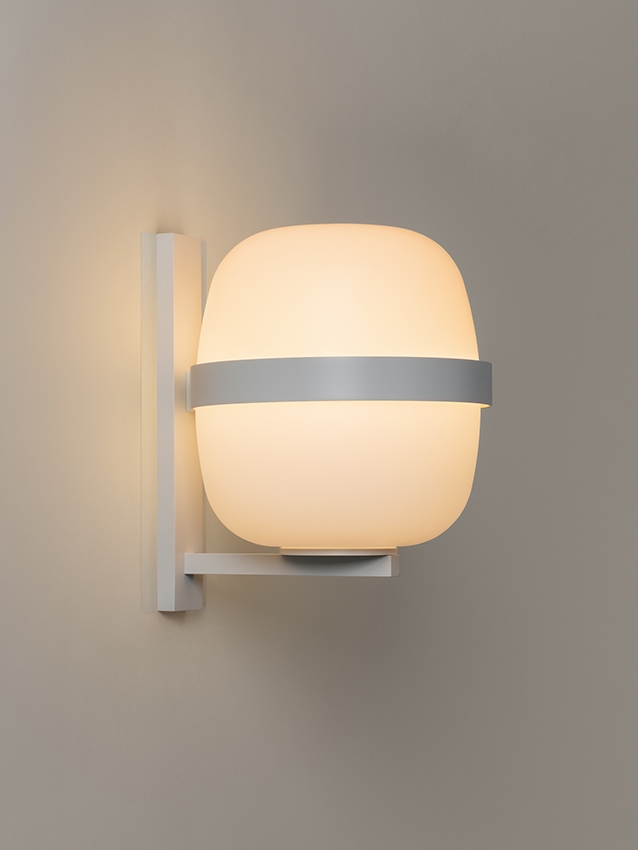 Wally Cesta Wandleuchte, metallic weiß