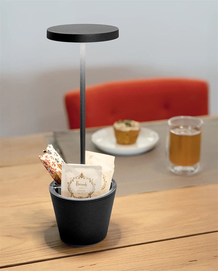 Poldina Reverso Akku-/Tischlampe, dunkelgrau