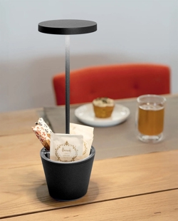 Poldina Reverso Akku-/Tischlampe, dunkelgrau