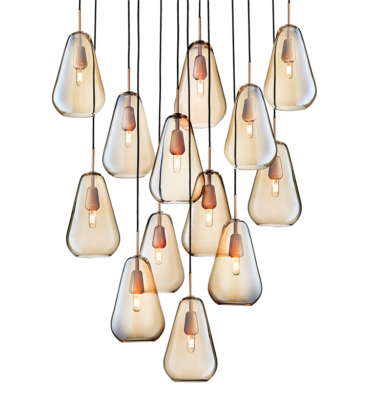 Anoli 13 Pendelleuchte, nordic gold/gold
