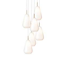 Anoli 6 Pendelleuchte, Nordic Gold/Opal