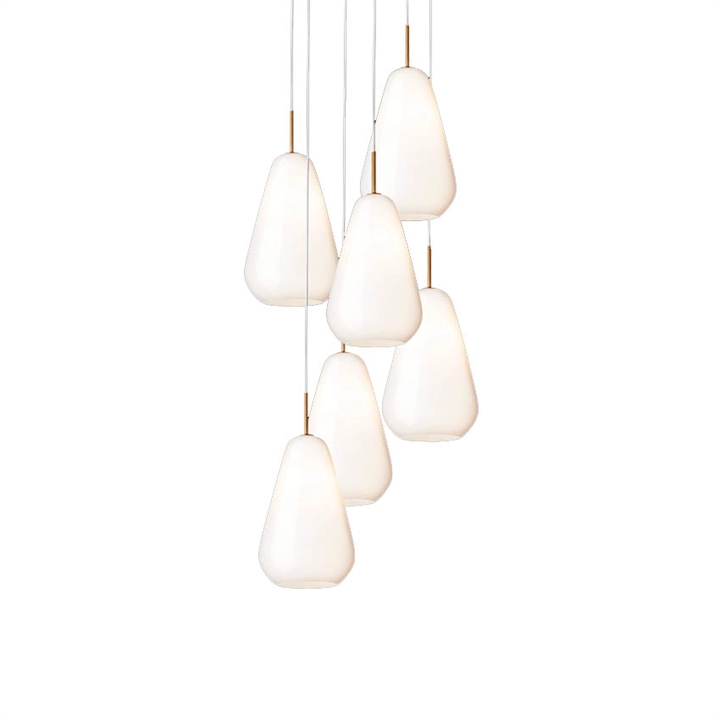 Anoli 6 Pendelleuchte, Nordic Gold/Opal
