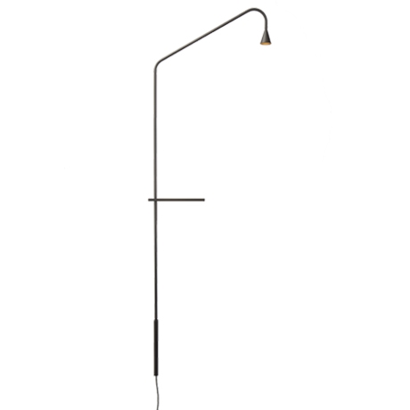 Austere Tischlampe, brüniert (braun-schwarz)