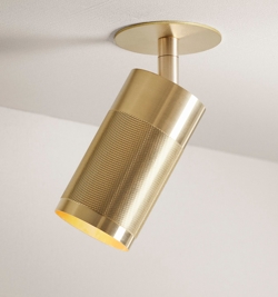 Thorup Copenhagen Patrone Einbau-Deckenstrahler m. Abdeckplatte, massiv Messing, 120 mm