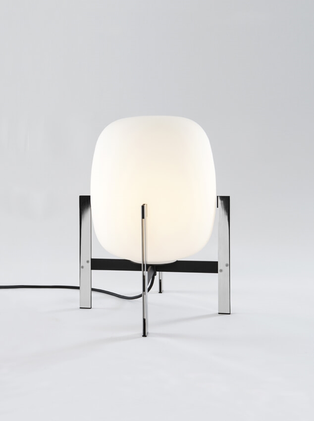 CESTA METÁLICA Tischleuchte o. Ledergriff