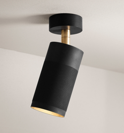 Thorup Copenhagen Patrone Deckenstrahler m/Baldachin, schwarz-brüniertes Messing, 120 mm