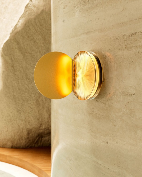 Poudrier Wandleuchte, Messing