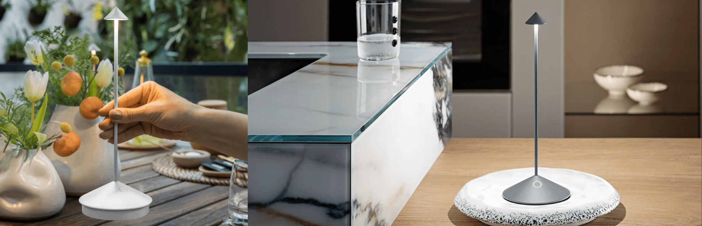 Elegant, schlank und italienisch | Zafferano Pina Akkulampe | Lamper-shop.de