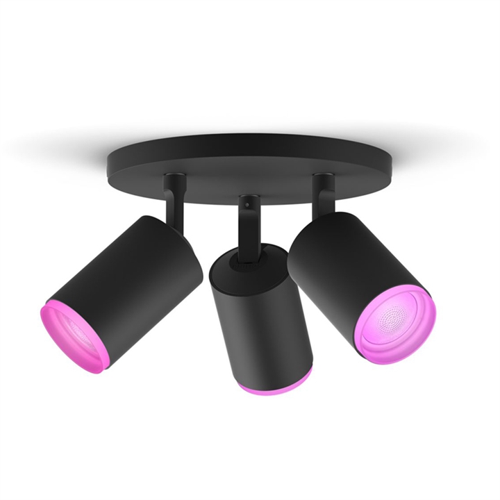 Philips Hue Fugato White and Color Ambiance 3 Spots, schwarz