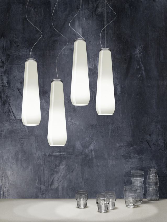 Glass Drop Pendel, Weiß