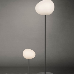 Gregg grande Stehlampe, grau/weiß