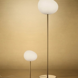 Gregg grande Stehlampe, Gold/Weiß