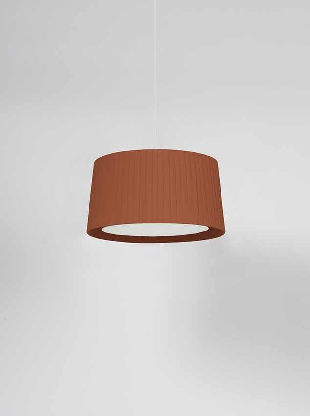 GT6 Pendelleuchte Ø45, Terracotta mit weißer Aufhängung