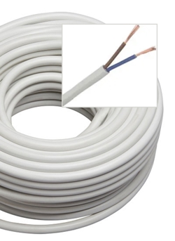 Plastikkabel, Weiß (verkauft pro Meter)