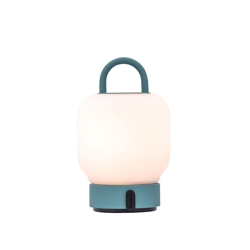 Loome Tischlampe / Batterielampe, smoky teal (blaugrün)