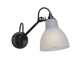 Lampe Gras No 104 Badezimmer Wandleuchte, schwarz/Polycarbonat