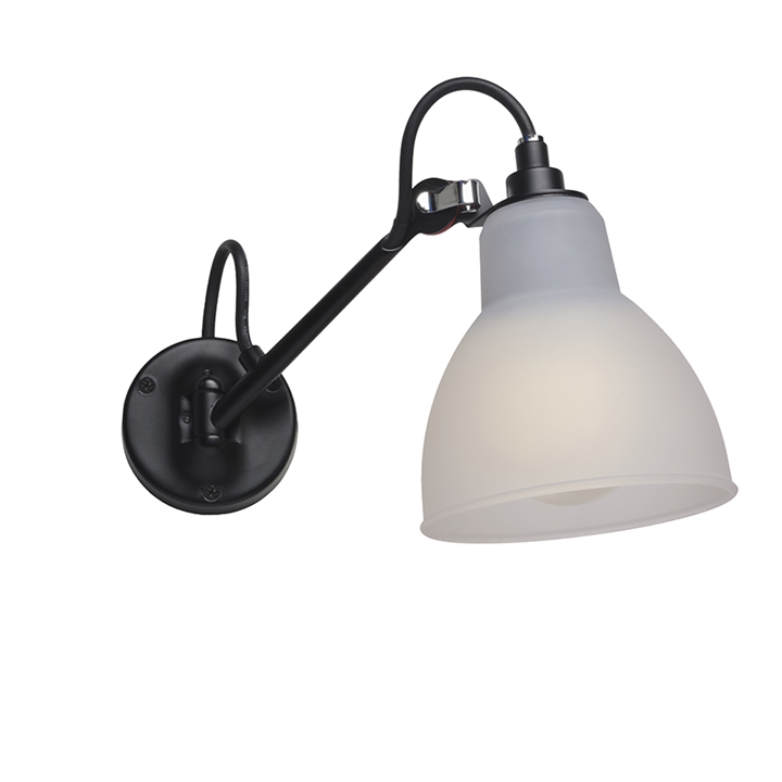Lampe Gras No 104 Badezimmer Wandleuchte, schwarz/Polycarbonat