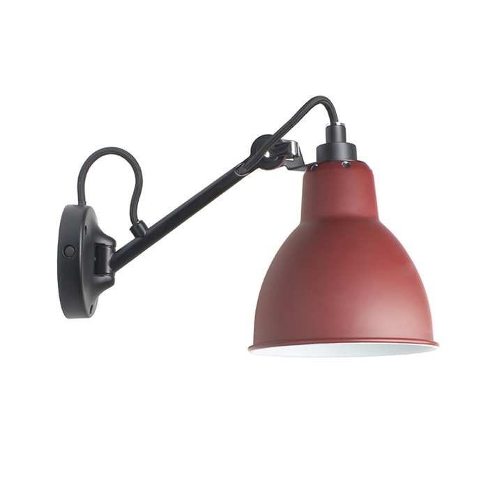 Lampe Gras No 104 Wandleuchte, schwarz/rot