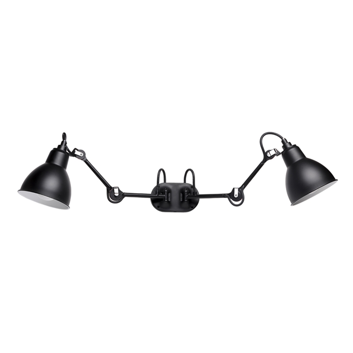 Lampe Gras No 204 Double Badezimmer Wandleuchte, schwarz