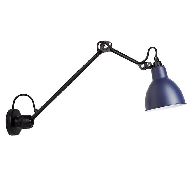 Lampe Gras No 304 L40 Wandleuchte, schwarz/blau