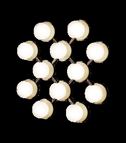 Liila 12 Wand-/Deckenleuchte, nordic gold/opal