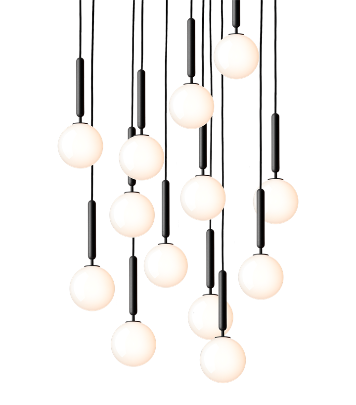 Miira 13 Pendelleuchte, grau/opal