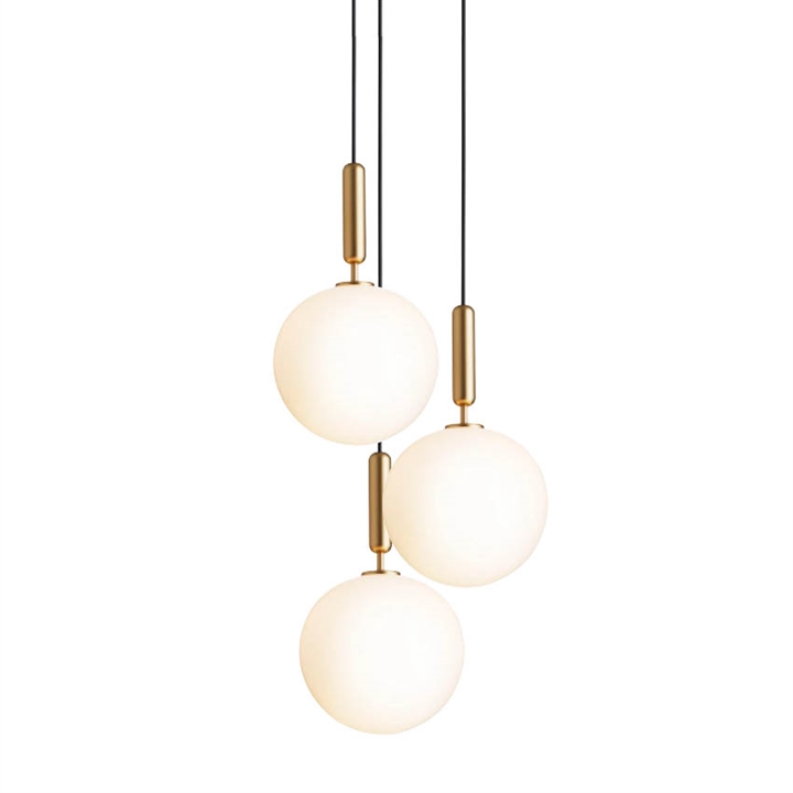 Miira 3 Large Pendelleuchte, Messing/Opal